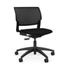 Orbix Task Chair Upholstered Seat Light Task Chair SitOnIt Plastic Color Black Fabric Color Peppercorn 
