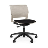 Orbix Task Chair Upholstered Seat Light Task Chair SitOnIt Plastic Color Latte Fabric Color Peppercorn 
