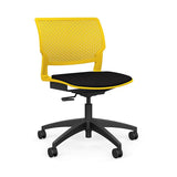 Orbix Task Chair Upholstered Seat Light Task Chair SitOnIt Plastic Color Lemon Fabric Color Peppercorn 