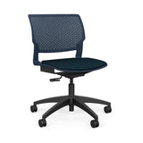 Orbix Task Chair Upholstered Seat Light Task Chair SitOnIt Plastic Color Navy Fabric Color Navy 