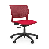 Orbix Task Chair Upholstered Seat Light Task Chair SitOnIt Plastic Color Red Fabric Color Fire 