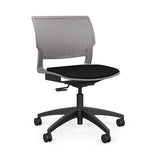 Orbix Task Chair Upholstered Seat Light Task Chair SitOnIt Plastic Color Sterling Fabric Color Peppercorn 