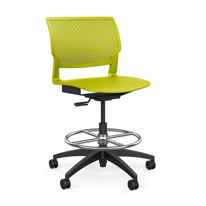 Orbix Task Stool Plastic Shell Stools SitOnIt Plastic Color Apple 