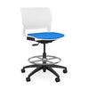 Orbix Task Stool Upholstered Seat Stools SitOnIt Plastic Color Arctic Fabric Color Electric Blue 
