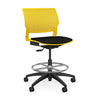 Orbix Task Stool Upholstered Seat Stools SitOnIt Plastic Color Lemon Fabric Color Peppercorn 
