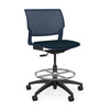 Orbix Task Stool Upholstered Seat Stools SitOnIt Plastic Color Navy Fabric Color Navy 