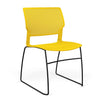 Orbix Wire Rod Chair Plastic Shell Guest Chair, Cafe Chair, Stack Chair SitOnIt Armless Frame Color Black Plastic Color Lemon