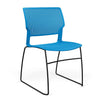 Orbix Wire Rod Chair Plastic Shell Guest Chair, Cafe Chair, Stack Chair SitOnIt Armless Frame Color Black Plastic Color Pacific