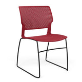 Orbix Wire Rod Chair Plastic Shell Guest Chair, Cafe Chair, Stack Chair SitOnIt Armless Frame Color Black Plastic Color Red