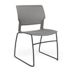 Orbix Wire Rod Chair Plastic Shell Guest Chair, Cafe Chair, Stack Chair SitOnIt Armless Frame Color Black Plastic Color Slate