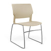 Orbix Wire Rod Chair Plastic Shell Guest Chair, Cafe Chair, Stack Chair SitOnIt Armless Frame Color Chrome Plastic Color Bisque