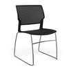 Orbix Wire Rod Chair Plastic Shell Guest Chair, Cafe Chair, Stack Chair SitOnIt Armless Frame Color Chrome Plastic Color Black