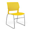 Orbix Wire Rod Chair Plastic Shell Guest Chair, Cafe Chair, Stack Chair SitOnIt Armless Frame Color Chrome Plastic Color Lemon