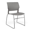 Orbix Wire Rod Chair Plastic Shell Guest Chair, Cafe Chair, Stack Chair SitOnIt Armless Frame Color Chrome Plastic Color Slate