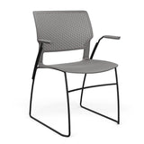 Orbix Wire Rod Chair Plastic Shell Guest Chair, Cafe Chair, Stack Chair SitOnIt Fixed Arm Frame Color Black Plastic Color Slate