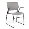 Orbix Wire Rod Chair Plastic Shell Guest Chair, Cafe Chair, Stack Chair SitOnIt Fixed Arm Frame Color Black Plastic Color Sterling