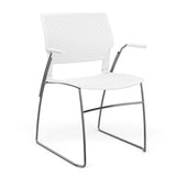 Orbix Wire Rod Chair Plastic Shell Guest Chair, Cafe Chair, Stack Chair SitOnIt Fixed Arm Frame Color Chrome Plastic Color Arctic