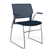 Orbix Wire Rod Chair Upholstered Seat Fixed Arm Guest Chair, Cafe Chair, Stack Chair SitOnIt 