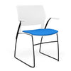 Orbix Wire Rod Chair Upholstered Seat Fixed Arm Guest Chair, Cafe Chair, Stack Chair SitOnIt Frame Color Black Plastic Color Arctic Fabric Color Electric Blue