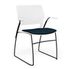 Orbix Wire Rod Chair Upholstered Seat Fixed Arm Guest Chair, Cafe Chair, Stack Chair SitOnIt Frame Color Black Plastic Color Arctic Fabric Color Navy