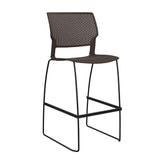 Orbix Wire Rod Stool Plastic Shell Stools SitOnIt Frame Color Black Plastic Color Chocolate 