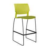 Orbix Wire Rod Stool Upholstered Seat Stools SitOnIt Frame Color Black Plastic Color Apple Fabric Color Apple