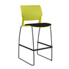 Orbix Wire Rod Stool Upholstered Seat Stools SitOnIt Frame Color Black Plastic Color Apple Fabric Color Peppercorn