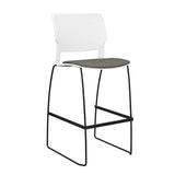Orbix Wire Rod Stool Upholstered Seat Stools SitOnIt Frame Color Black Plastic Color Arctic Fabric Color Caraway