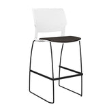 Orbix Wire Rod Stool Upholstered Seat Stools SitOnIt Frame Color Black Plastic Color Arctic Fabric Color Chai
