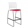 Orbix Wire Rod Stool Upholstered Seat Stools SitOnIt Frame Color Black Plastic Color Arctic Fabric Color Fire