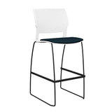 Orbix Wire Rod Stool Upholstered Seat Stools SitOnIt Frame Color Black Plastic Color Arctic Fabric Color Navy