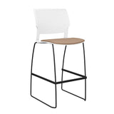 Orbix Wire Rod Stool Upholstered Seat Stools SitOnIt Frame Color Black Plastic Color Arctic Fabric Color Nutmeg