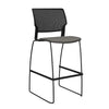Orbix Wire Rod Stool Upholstered Seat Stools SitOnIt Frame Color Black Plastic Color Black Fabric Color Caraway