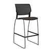 Orbix Wire Rod Stool Upholstered Seat Stools SitOnIt Frame Color Black Plastic Color Black Fabric Color Chai