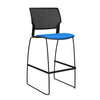 Orbix Wire Rod Stool Upholstered Seat Stools SitOnIt Frame Color Black Plastic Color Black Fabric Color Electric Blue