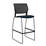 Orbix Wire Rod Stool Upholstered Seat Stools SitOnIt Frame Color Black Plastic Color Black Fabric Color Navy