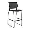 Orbix Wire Rod Stool Upholstered Seat Stools SitOnIt Frame Color Black Plastic Color Black Fabric Color Peppercorn