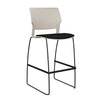 Orbix Wire Rod Stool Upholstered Seat Stools SitOnIt Frame Color Black Plastic Color Latte Fabric Color Peppercorn