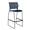 Orbix Wire Rod Stool Upholstered Seat Stools SitOnIt Frame Color Black Plastic Color Navy Fabric Color Navy