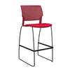 Orbix Wire Rod Stool Upholstered Seat Stools SitOnIt Frame Color Black Plastic Color Red Fabric Color Fire