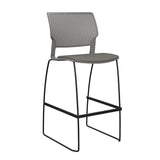 Orbix Wire Rod Stool Upholstered Seat Stools SitOnIt Frame Color Black Plastic Color Slate Fabric Color Caraway