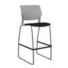 Orbix Wire Rod Stool Upholstered Seat Stools SitOnIt Frame Color Black Plastic Color Sterling Fabric Color Peppercorn