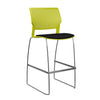 Orbix Wire Rod Stool Upholstered Seat Stools SitOnIt Frame Color Chrome Plastic Color Apple Fabric Color Peppercorn