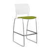 Orbix Wire Rod Stool Upholstered Seat Stools SitOnIt Frame Color Chrome Plastic Color Arctic Fabric Color Apple