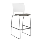 Orbix Wire Rod Stool Upholstered Seat Stools SitOnIt Frame Color Chrome Plastic Color Arctic Fabric Color Caraway