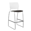 Orbix Wire Rod Stool Upholstered Seat Stools SitOnIt Frame Color Chrome Plastic Color Arctic Fabric Color Chai