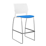 Orbix Wire Rod Stool Upholstered Seat Stools SitOnIt Frame Color Chrome Plastic Color Arctic Fabric Color Electric Blue