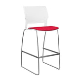 Orbix Wire Rod Stool Upholstered Seat Stools SitOnIt Frame Color Chrome Plastic Color Arctic Fabric Color Fire