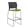 Orbix Wire Rod Stool Upholstered Seat Stools SitOnIt Frame Color Chrome Plastic Color Black Fabric Color Apple