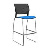 Orbix Wire Rod Stool Upholstered Seat Stools SitOnIt Frame Color Chrome Plastic Color Black Fabric Color Electric Blue